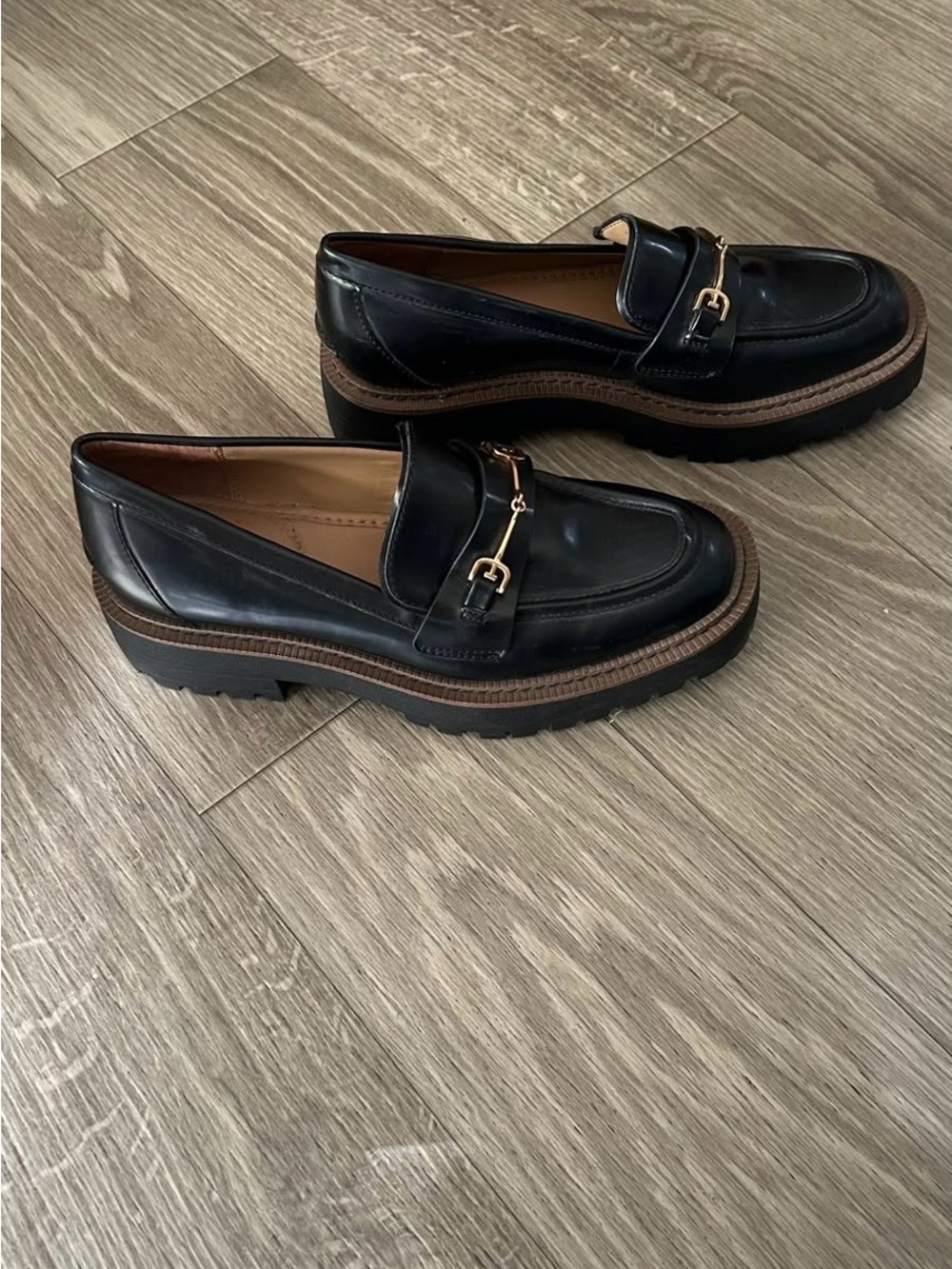 Women’s Black Leather Bit Loafers